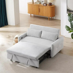 Modern Convertible Sleeper Sofa Bed, Seat Lounge Sofa w/Reclining Backrest,Toss Pillows,Sofa Couch Pullout Bed for Living Room