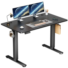 JHK Electric Standing Desk Height Adjustable 40x24 Inch Stand Up Sit Stand Computer Workstation Ergonomic Work Table  Oak