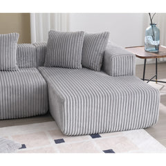 131'' Modular Sectional Couch,U-shaped sofa,Chaise Lounge, Striped fabric,Upholstered 4 Seater Couch,Free Combination Sofa