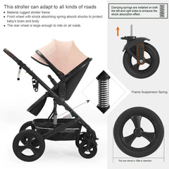 High quality newborn Lightweight Baby Stroller Folding Cart Comfort Baby Stroller 3 in 1 Child Safety Seat