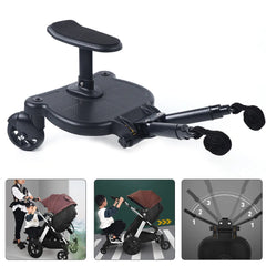 Trolley Auxiliary Pedal Integrated Board Universal 2in1 Stroller Ride Board Buggy Wheeled Board Seat Pedal Portable