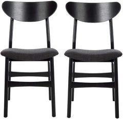 Home Lucca Retro Black Dining Chair, Wood, Set of 2