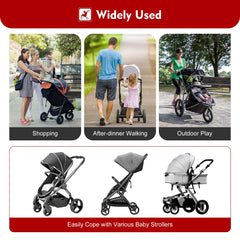 2 in 1 Universal Stroller Board Standing Buggy Board with Detachable Seat Pram Pedal Adapter Pushchair Kids Ride Board Load 25kg