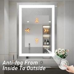 36 x 24 Inch LED Bathroom Mirror for Vanity,Wall Mounted Lighted Mirror, Frameless Bathroom Mirror with Lights Dimmable