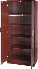 Harmony Wood Two Door Armoire Wardrobe Cabinet in Mahogany Modern elegance and durability Versatile door configuration