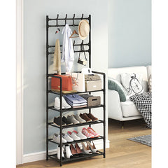 5 tier simple coat rack, multi-functional coat rack, strong and stable material, household dust storage shoe racks