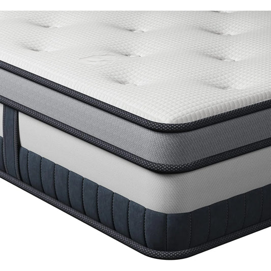 Vesgantti California King Mattress 10 Inch Innerspring Multilayer Hybrid Cal King Size- Ergonomic Design with Memory Foam