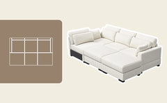 Modular Sectional Sofa, Cloud Couch Sectional 2/3/4 Seater, Corduroy Fabric Sectional Couch with Pillows for Modern Living Room