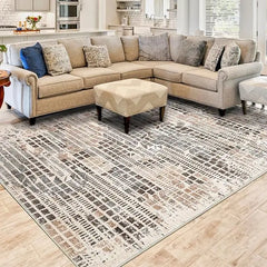 Modern Abstract Area Rug, 8x10 Washable Rugs for Living Room Bedroom Office Floor Rug Dining Room Indoor Accent Rugs