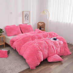 Plush Shaggy Duvet Cover Luxury Ultra Soft Crystal Velvet Bedding 1PC(1 Faux Fur Duvet Cover),Zipper Closure