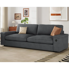 Modern Sofas Couches for Living Room, Comfy Couch with Extra Deep Seats, Oversized Loveseat Sofa with Storage and 2 USB C