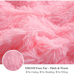 Plush Shaggy Duvet Cover Luxury Ultra Soft Crystal Velvet Bedding 1PC(1 Faux Fur Duvet Cover),Zipper Closure