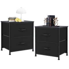 JHK Living Room Cabinet Set of 2 Fabric Drawers Tables With Storage Sofa Table Closet Chest Clothes Display Cabinet Of Furniture