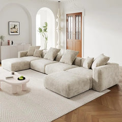 Sectional Sofa Couch,181.1inch U Shape Sofa Couch,Oversized 4 Seater Couch with 2 Ottomans, sectional couch