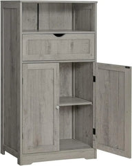 Bathroom cabinet, large storage rack, bathroom cabinet with 2 drawers and 2 shelves, bathroom floor standing cabinet