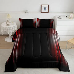 Comforter Set Kids Teens Dark Blue and Black Striped Bedding Bed Set Decor Modern Fashion Comforter Inner Fill Bedroom