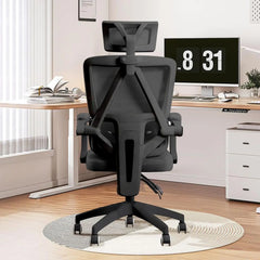 Ergonomic Home Office Chair Work Swivel Chairs with Wheels, Breathable Mesh Back Gaming Chair Adjustable Headrest