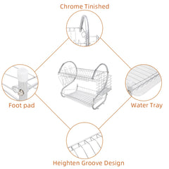 Dish Drying Rack- Space-Saving Dish Rack, Dish Racks for Kitchen Counter, Stainless Steel Kitchen Drying Rack