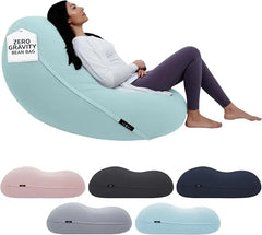 Moon Pod Bean Bag Chairs for Adults - 12LB Giant Bean Bag for Back Support w/Micro-Bead Filling for Zero-Gravity Sensation, Tens