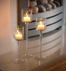 1 Set Tealight Candle Holder Tall Glass Candle Holder for Floating Candle Pillar Candles, Tall Candle Holders for Table Decor