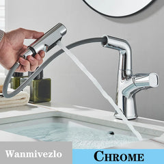 Grey Bathroom Faucet Hot Cold Water Sink Mixer Tap Stainless Steel Paint Square Basin Faucets Single Hole Tapware Deck-mounted