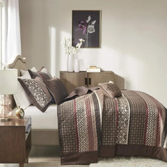 Reversible Quilted Bedspread Set, Solid Reverse Summer Breathable, Lightweight All Season Bedding Layer,