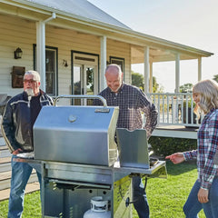 GA4402S Stainless Steel 4-Burner BBQ Propane Gas Grill, 54000 BTU Cabinet Style Gas Grill with Sear Burner and Side Burner