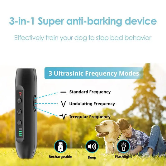 Dog Bark Stopper Portable Dog Training Tool 32 Feet Range Rechargeable Device For Indoor & Outdoor Dogs Stops Dog Bad Behavior