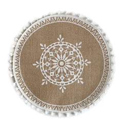 1Pcs Retro Cotton Linen Cup Coaster Decorative Mats Vase Mats Hand-Woven Carpet Pattern Cup Jute Placemats Kitchen Accessories