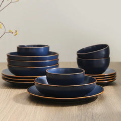 Modern Stoneware 16 Piece Dinnerware Sets, Plates and bowls Sets, Dish Set for 4, Light Green