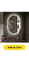 24x32 Lighted Bathroom Mirror with Bluetooth Speaker - Smart LED Makeup Wall Mounted Mirrors - 3 Lights Setting Anti-Fog