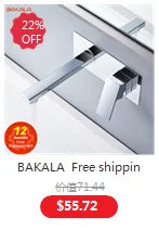 BAKALA Curve  Single Handle Hot And Cold Water  Faucet Waterfall Water Bathroom Sink Faucet 304 Stainless steel Mixer Tap