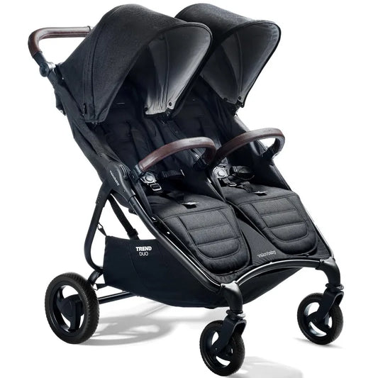 Trend Duo Side by Side Double Stroller - Easy Compact Fold, Multi-Position Recline, Large Canopy Infant Twin Stroller