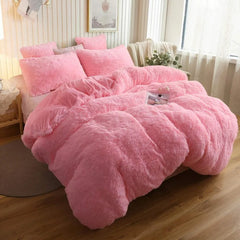 Plush Shaggy Duvet Cover Luxury Ultra Soft Crystal Velvet Bedding 1PC(1 Faux Fur Duvet Cover),Zipper Closure