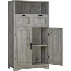 Bathroom cabinet, large storage rack, bathroom cabinet with 2 drawers and 2 shelves, bathroom floor standing cabinet