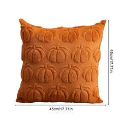 Pumpkin Fall Pillow Covers 45 X 45 Cm Throw Pillow Covers Soft Plush Pillowcase for Home Sofa Couch Halloween Decor