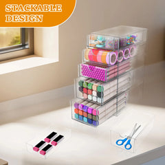 Acrylic Organizer with Drawers 5/6 Drawers Desk Storage Holder Clear Makeup Organizer Used To Store Cosmetics Stationery Jewelry