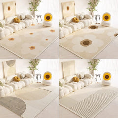 Crystal Velvet Modern Simple Flower Carpet Home Bedroom Bed Blanket Living Room Sofa Coffee Table Mat