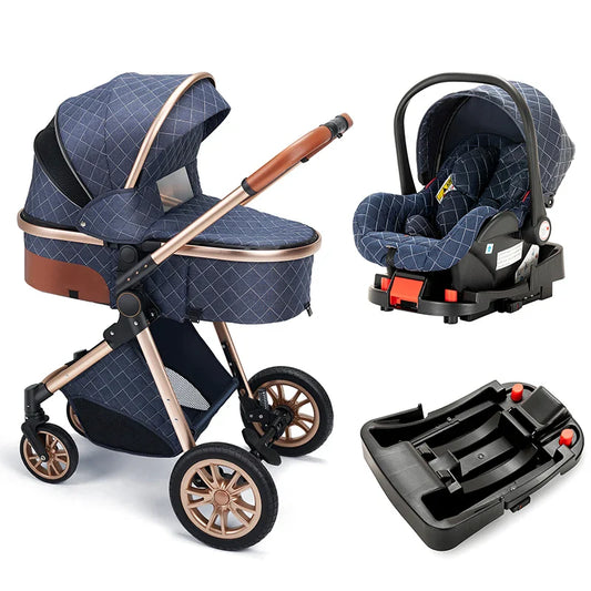 Baby Stroller 3 In 1 High Landscape Stroller For Newborns Infant Trolley Wagon Portable Baby Carriage With Base