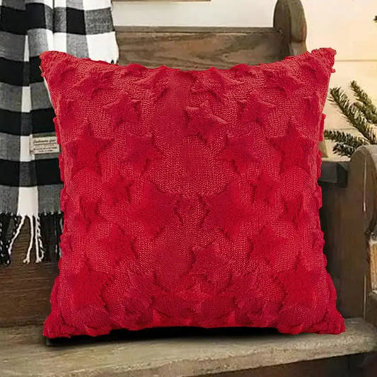 Fall Pillow Covers Star Pillow Cover Christmas Party Pillow Case Sofa Pillow Cases Christmas Star Embroidered Plush Pillow Cover