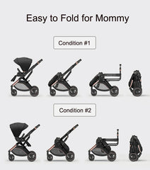 2024 New Arrival High View Portable Baby Stroller Ergonomics Seat Bassinet for Newborn One Hand to Recline Pram