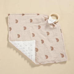 Muslin Square Towel Baby Blankets Newborn Soothe Appease Towel Cotton Baby Comforter Burp Cloth Teether Baby Stuff Snap Button