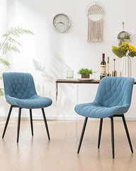 Dining Chairs Set of 2 Mid Century Modern Kitchen Chair Comfortable Upholstered Faux Leather Dinner Chairs for Kitchen Dining Ro