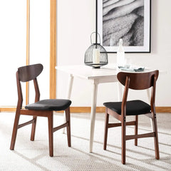 Home Lucca Retro Black Dining Chair, Wood, Set of 2