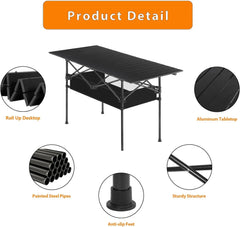 Camping Table Aluminum Picnic Table Waterproof and Rust Resistant Portable Desk