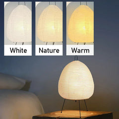 Noguchi Rice Paper Floor Lamp Japanese Paper Lantern Standing Table Lamp Eye-Protection Bedside Lamp for Bedroom/Home Decoration