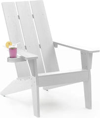 Adirondack Chair Weather Resistant with Cup Holder Fire Pit Chairs Adorondic Plastic Outdoor Chairs for Firepit Area Seating