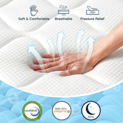 Queen Mattresses - 12 Inch Hybrid Queen Size Mattres in a Box, Gel Memory Foam with Motion Isolation, Medium Firm Matress