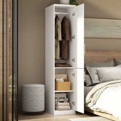 Wardrobe Armoire with 8 Doors, Drawers, Storage Shelves & Hanging Rods, Wooden Closet Storage Cabinet for Bedroom, Wardrobes