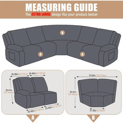 Extra Large Reclining Sectional Couch Covers, L Shape Sectional Sofa Corner Seater, Thick, Soft Sofa Slipcovers